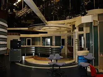 Decor NSE in Studio 1 op het Mediapark