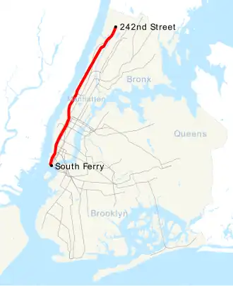 Broadway-Seventh Avenue Line op de kaart