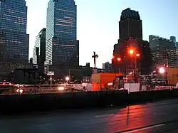 Church Street en de World Trade Center site, ochtendschemer 2002