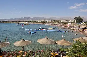 Strand aan de Rode Zee in Sharm-el-Sheikh.