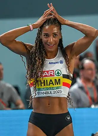 Nafissatou Thiam op het EK Indoor 2023 in Istanboel