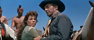 Nancy Gates en Randolph Scott in Comanche Station
