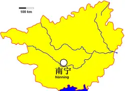 Nanning in de autonome regio Guangxi