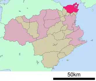 Situering van Naruto in de prefectuur Tokushima