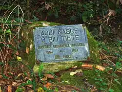 Aanduiding van de bronnen van de Tietê