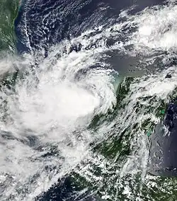 Foto of weerkaart van orkaan