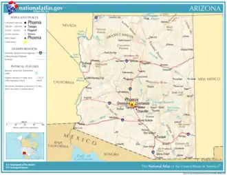 Kaart van State of Arizona