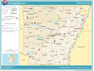 Kaart van State of Arkansas