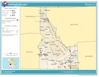Kaart van State of Idaho