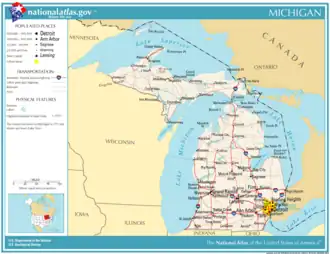 Kaart van State of Michigan