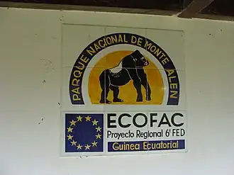 Bord bij de ingang van het park.