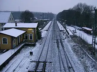 Station Natrup-Hagen in de winter van 2009