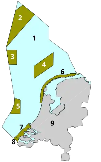 Natura 2000-gebieden in de Nederlandse EEZ. 4 is Friese Front