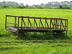 Natte weide met voerplaats