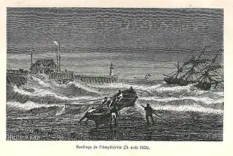 Schreepswrak van de Amphitrite, Jules Noël, 1877.