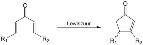 Reactieverloop van de Nazarov-cyclisatie