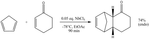 Diels-Alderreactie met cyclohexenon als diënofiel