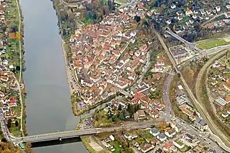 Monding in de Neckar te Neckargemünd
