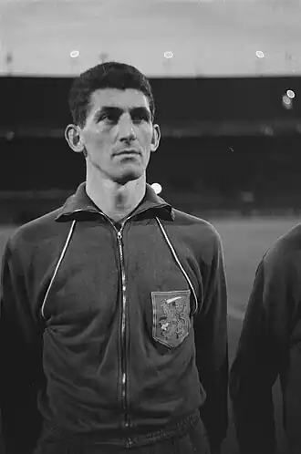 Giel Haenen tijdens zijn enige interland.