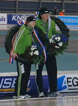 Kampioenen Ireen Wüst en Sven Kramer