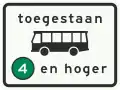 C22a6: Onderbord bij bord C22a: milieuzone toegankelijk voor bussen emissieklasse 4 tot en met 6