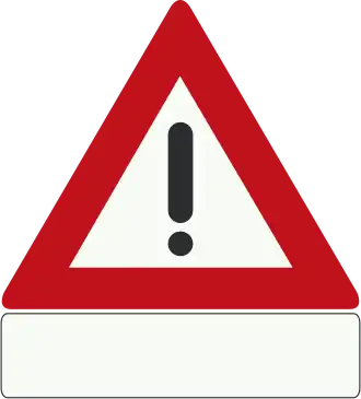 J37: Gevaar (de aard van het gevaar is aangegeven op het onderbord) (90)