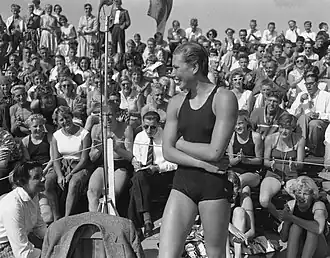 Zwemster Ada den Haan tijdens deze kampioenschappen.