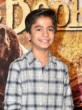 Neel Sethi tijdens de persconferentie The Jungle Book, 2016
