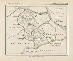 Kaart van de voormalige gemeente Geervliet uit ca. 1865-1870, waar Biert toen deel van uitmaakte.