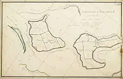 Kadasterkaart uit 1818 met de Tuin Polder en de Kogjes Polder