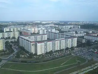Hoogbouw van de Pablo-Picasso-Straße en Vincent-Van-Gogh-Straße in Neu-Hohenschönhausen