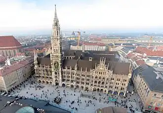 De Marienplatz met het Neues Rathaus