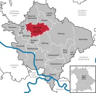 Kaart van Neumarkt i.d.OPf.