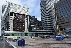 Tijdens de bouw van de fietsenkelder