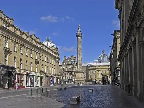 Grey's Monument in het centrum van Newcastle
