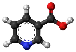 ▵ Molecuulmodel van nicotinezuur