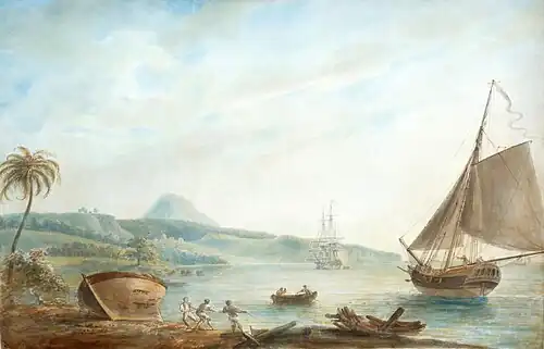 Schilderij van Prince Rupert's Bay (ca. 1770), Nicholas Pocock