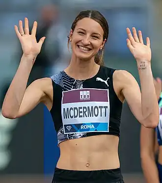 Nicola McDermott bij het Golden Gala in Rome in 2020.