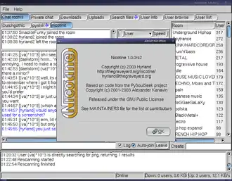 Screenshot van Nicotine 1.0.0 rc2
