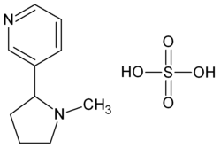Structuurformule van nicotinesulfaat