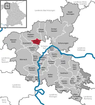 Kaart van Niederwerrn