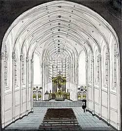 Interieur kloosterkerk (reconstructie Ph. v. Gulpen)
