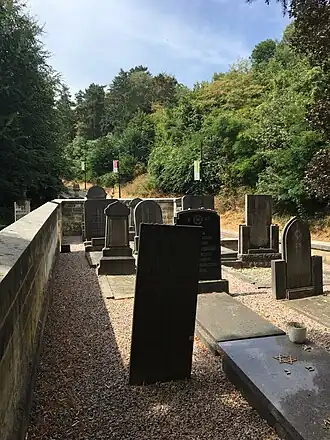 De nieuwe joodse begraafplaats met op de achtergrond de Cauberg.