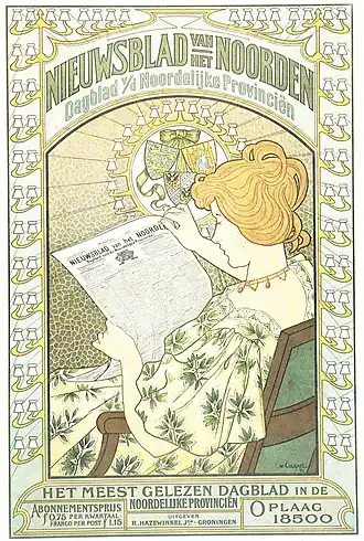 Affiche van Nieuwsblad van het Noorden (1900)