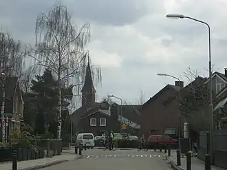 Nijkerkerveen, op de achtergrond de Hervormde Kerk