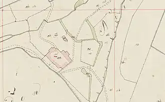 Nijthuysen op de kadastrale kaart uit 1823