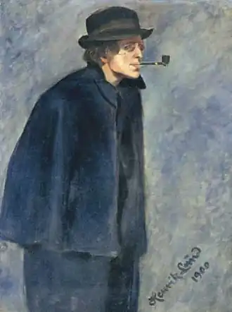 portret van Astrup, geschilderd door Henrik Lund