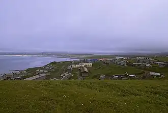 Het dorp Nikolskoe op de Komandorski-eilanden