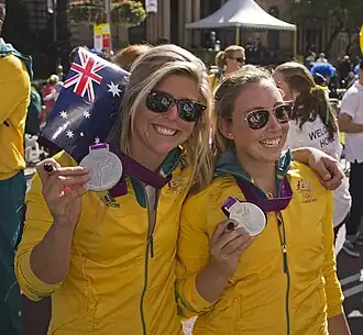 Olivia Price (rechts) en Nina Curtis in 2012