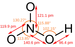 Structuurformule van salpeterzuur